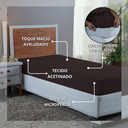 Ver imagem 4 de Lençol Solteiro Aveludado 400 Fios Cama Box e Infantil com Elástico Avulso:marrom