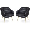 Ver imagem 1 de Kit 2 Poltronas Jade Pés Palito Gold Corano Black - Casaepoltrona