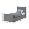 Cama Estofada Solteiro Hellen com Colchão D20 Veludo Cinza - Luxo Estofados - 4