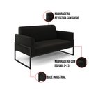 Ver imagem 6 de Sofá Namoradeira Base Industrial Alta Preto Marisa Suede Preto D03 - D’Rossi