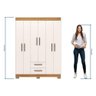 Guarda-roupa com 6 Portas e 2 Gavetas Freijó/off White Tx Nt6015 Notável Móveis Freijó Trend/off - 4