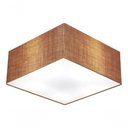 Ver imagem 3 de Plafon Quadrado Md-3012 Cúpula em Tecido 21/50x50cm Palha - Bivolt
