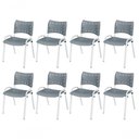 Ver imagem 1 de Cadeira Iso Base Branco Escola, Escritório Cinza Kit 8 Un