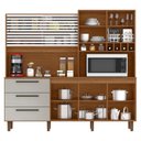 Ver imagem 2 de Armário para Cozinha Kit Mega 6 Portas 3 Gavetas Cinamomo Areia Fosco - Zanzini