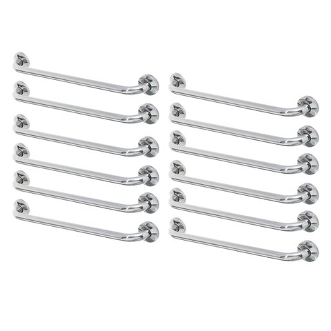 Alça de Apoio Barra Inox 50cm Kit 12 Unidades Banheiro Idoso Deficiente Cadeirante Acessibilidade Co