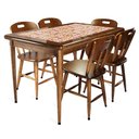 Ver imagem 1 de Mesa retangular 5 lugares para cozinha em madeira e 28 azulejos - Frutas