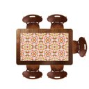 Ver imagem 4 de Mesa retangular 5 lugares para cozinha em madeira e 28 azulejos - Frutas
