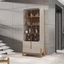Ver mais imagens de Barzinho 2 Portas 50522 E Cristaleira Para Sala 50519 Off White Cedro DCASA