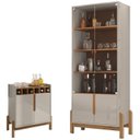Ver imagem 1 de Barzinho 2 Portas 50522 E Cristaleira Para Sala 50519 Off White Cedro DCASA