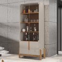 Ver imagem 2 de Barzinho 2 Portas 50522 E Cristaleira Para Sala 50519 Off White Cedro DCASA