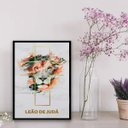 Ver imagem 1 de Quadro Decorativo Leão De Judá Aquarela 33x24cm:Madeira branca