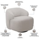 Ver imagem 5 de Sofá 3 Lugares Curvo Orgânico com 02 Poltronas para Sala Living 220cm Barolo L06 Bouclê Cinza - Lyam