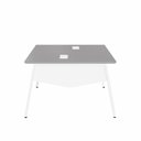 Ver imagem 4 de Mesa Escritório Plataforma 2 Pessoas 135cm com Tampo Chanfrado Pés em Metal Industrial Executive Cinza/Sagrado/Branco