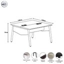 Ver imagem 3 de Mesa Escritório Plataforma 2 Pessoas 135cm com Tampo Chanfrado Pés em Metal Industrial Executive Cinza/Sagrado/Branco