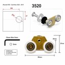 Ver imagem 4 de Kit c/ 2 Roldanas Duplas Excêntricas 3520 Padrão Blindex Antigo Abaulada