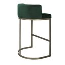 Ver imagem 2 de Banqueta Alta Estofada Estrutura Aço Carbono Belly Ii Base Champagne 65cm Suede Verde
