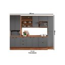 Ver imagem 2 de Kit Cozinha Completa 6 Peças Bella (2aéreos+2balcões+2paneleiros) C6p55 Nogal/cinza - Carraro