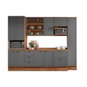 Ver imagem 4 de Kit Cozinha Completa 6 Peças Bella (2aéreos+2balcões+2paneleiros) C6p55 Nogal/cinza - Carraro