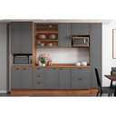 Ver imagem 1 de Kit Cozinha Completa 6 Peças Bella (2aéreos+2balcões+2paneleiros) C6p55 Nogal/cinza - Carraro