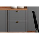 Ver imagem 5 de Kit Cozinha Completa 6 Peças Bella (2aéreos+2balcões+2paneleiros) C6p55 Nogal/cinza - Carraro