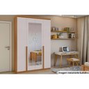 Ver imagem 1 de Guarda Roupa Casal 4 Portas (2 C- Espelho) e 2 Gavetas Alonzo Amendoa-off White - Lopas