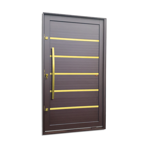 Porta Pivot.Alumínio Lamb.Premium c/Pux.e.Elite Marrom Gold 240x150 Brimak
