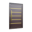 Ver imagem 1 de Porta Pivot.Alumínio Lamb.Premium c/Pux.e.Elite Marrom Gold 240x150 Brimak