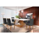 Ver imagem 1 de Conjunto: Mesa Sala Jantar Alvorada C/ Tampo Madeirado Canto Reto 180x90cm e 6 Cadeiras Londrina