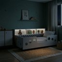 Ver imagem 3 de Cama Montessoriana Completa Lanna + Colchão + Enxoval Trança Cinza 2,5m Quarto Infantil Unissex Luxo