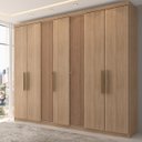 Ver imagem 5 de Guarda-roupa Casal Brooklyn 7 Portas 2 Gavetas Havana/havana Ripado - Panorama Móveis