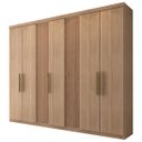 Ver imagem 3 de Guarda-roupa Casal Brooklyn 7 Portas 2 Gavetas Havana/havana Ripado - Panorama Móveis