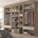 Ver imagem 2 de Guarda-roupa Casal Brooklyn 7 Portas 2 Gavetas Havana/havana Ripado - Panorama Móveis