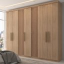 Ver imagem 1 de Guarda-roupa Casal Brooklyn 7 Portas 2 Gavetas Havana/havana Ripado - Panorama Móveis