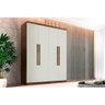 Guarda Roupa Casal 4 Portas e 3 Gavetas Império Naturale/off White - Rufato - 2