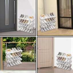 Estante Sapateira com 4 Prateleiras Organizador Multiuso para Brinquedos Quarto Lavanderia Porta Obj - 2