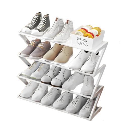 Estante Sapateira com 4 Prateleiras Organizador Multiuso para Brinquedos Quarto Lavanderia Porta Obj