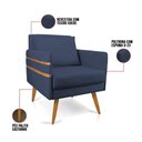 Ver imagem 3 de Kit 02 Poltronas Mari Suede Azul Marinho Castanho