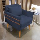 Ver imagem 7 de Kit 02 Poltronas Mari Suede Azul Marinho Castanho