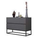 Ver imagem 3 de Mesa de Cabeceira Eros 60cm Base Ferro Preto Quarto Multiuso Organizadora Porta Objetos:cinza