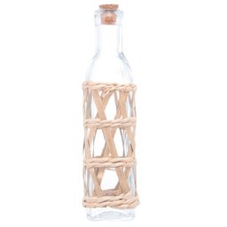 Galheteiro Porta Azeite Vidro e Fibra Natural 300ml Rolha - 1