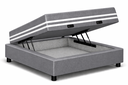 Ver imagem 1 de Kit Cama Box Baú Solteiro 88x188 cm + Colchão Molas Ensacada Solteiro 20 cm Cinza Suede