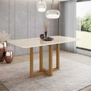 Ver imagem 1 de Mesa de Jantar Natalí 1600mm Tampo Canto Arredondado com Vidro