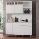 Ver imagem 3 de Armário Cozinha Compacta 6 Portas Alice 130cm Branco Ajl Móveis