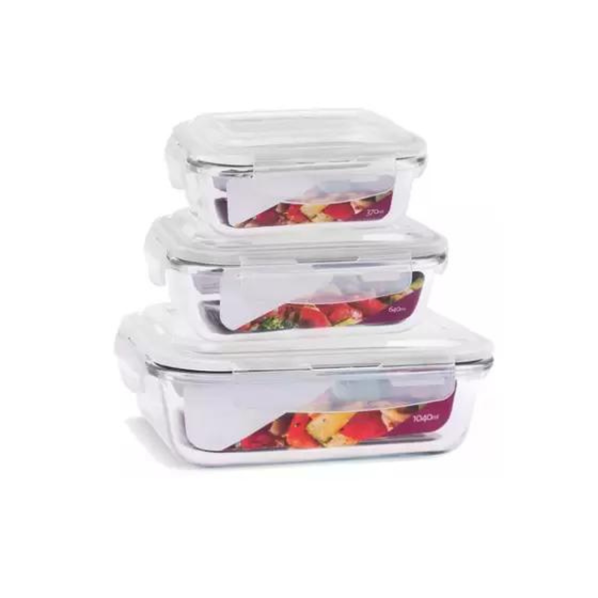 6 Un Potes Herméticos de Vidro C/2 Divisórias Verde 600ml - 3