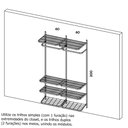 Ver imagem 2 de Guarda Roupa closet aramado sem portas CLR285 - 1,30m Smart Black
