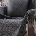 Ver imagem 2 de Manta Decorativa para Sofá Boho Hebrom Preta Fastlar Manta 100% Algodão 140x250cm