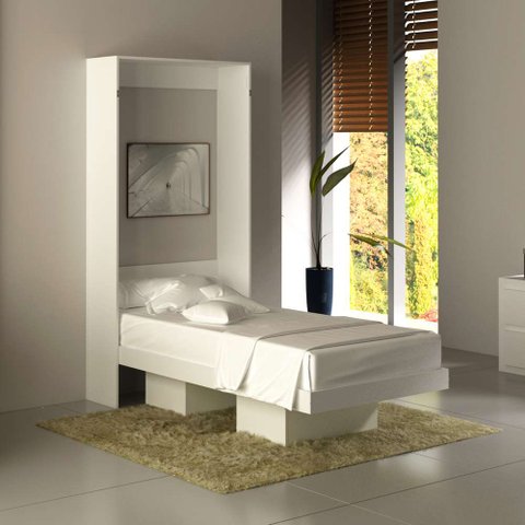 Cama Articulada Solteiro 193x97,2cm C/ Nichos Branco Cm8015 Tecno Mobili