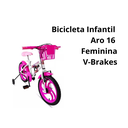 Ver imagem 4 de Bicicleta Infantil Aro 16 Feminina Criança - Ello Bike Cor:branco/rosa
