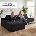 Ver imagem 6 de Sofá Evo 2,70m Molas Ensacadas com Chaise Lounge Esquerda Velourê Preto Cama Inbox