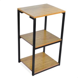 Prateleira Nicho Madeira Mdf Base Ferro Preto Tampo Naturale